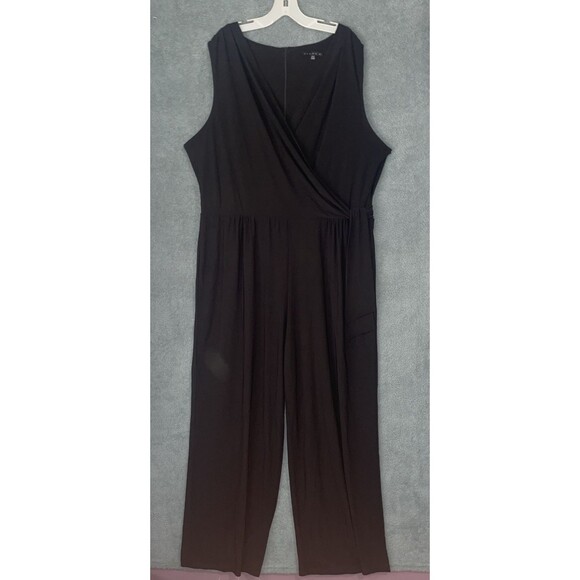 Tiana B Womens Jumpsuit Size 22W Wide Leg Minimalist Capsule Elegant Workwear - Picture 1 of 14